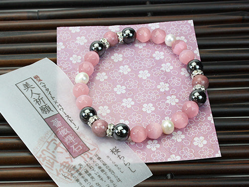 【天然石×和風】薔薇輝石×美人祈願【6個】