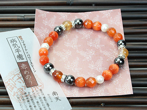【天然石×和風】赤めのう×病気平癒【6個】