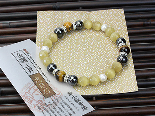 【天然石×和風】虎目石×金運上昇【6個】