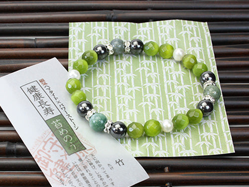 【天然石×和風】苔めのう×健康長寿【6個】