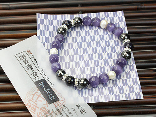 【天然石×和風】紫金石×勝負上昇【6個】