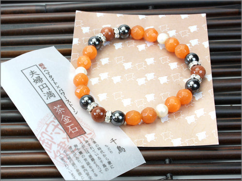 【天然石×和風】茶金石×良縁祈願【6個】